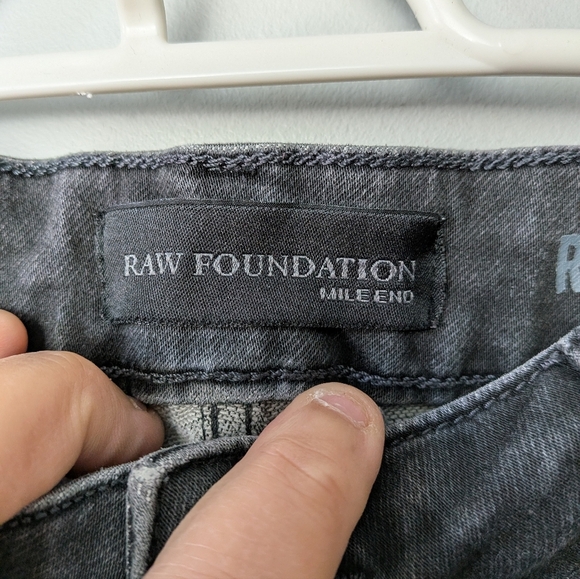 RAW Foundation Mile End Jeans Pants For Men Size 31 Gray Black Stretch Regular - Picture 4 of 12